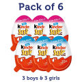Kinder Joy Chocolate Egg 20gm X 6Pcs (Boys & Girls). 