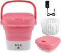 Ultrasonic Mini Washer & Portable Washing Tub (Foldable): Compact Laundry Machine (Touch Screen & Timer) - Reusable for Baby Clothes, Underwear, Delicates, Socks. 