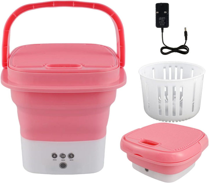 Ultrasonic Mini Washer & Portable Washing Tub (Foldable): Compact Laundry Machine (Touch Screen & Timer) - Reusable for Baby Clothes, Underwear, Delicates, Socks