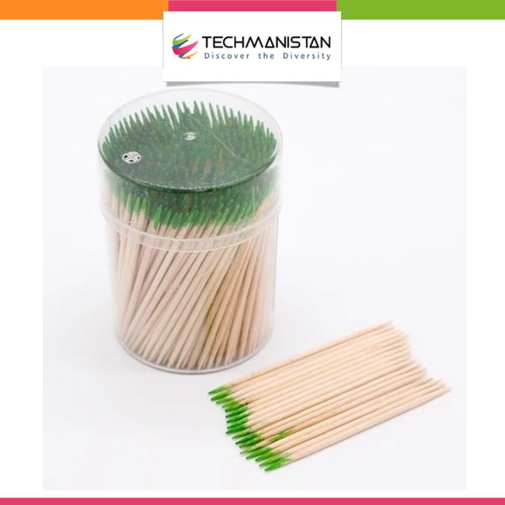 Techmanistan Mint Flavoured Toothpicks with Container, 400pcs Mint Toothpicks with Storage Box