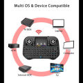 I10 Mini Wireless + Bluetooth Touchpad Keyboard – 7 Color Backlit | 2.4GHz Smart TV & PC Keyboard Mouse. 