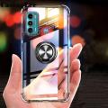 Casinglee For Motorola G60 Case Clear Transparent Airbag Protector Shockproof Car Magnetic Holder Ring Back Cover Moto G60 Phone case For girls and Boys. 