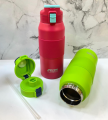 Imported MSZM 800ml / 1000ml Stainless Steel Water Bottle, Hot & Cold Safety Lock Silicone Grip. 