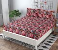 MBS 3pcs bed sheet king size | 100% Pure Cotton Double bed bed sheet with Pillow Cover | 3D Printed Fitted Fancy Bedsheets.. 