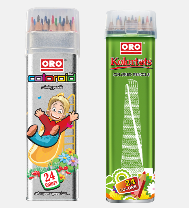 ORO Coloroid/Kolortots Color Pencil Box - 24 Colors