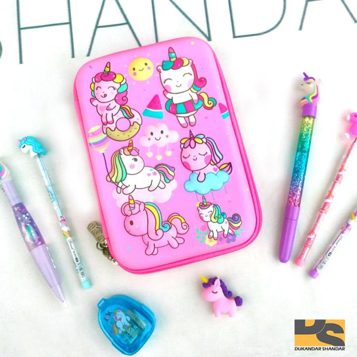 Cute unicorn pencil case Kawaii pencil case Creative school Cute stationary items for girls