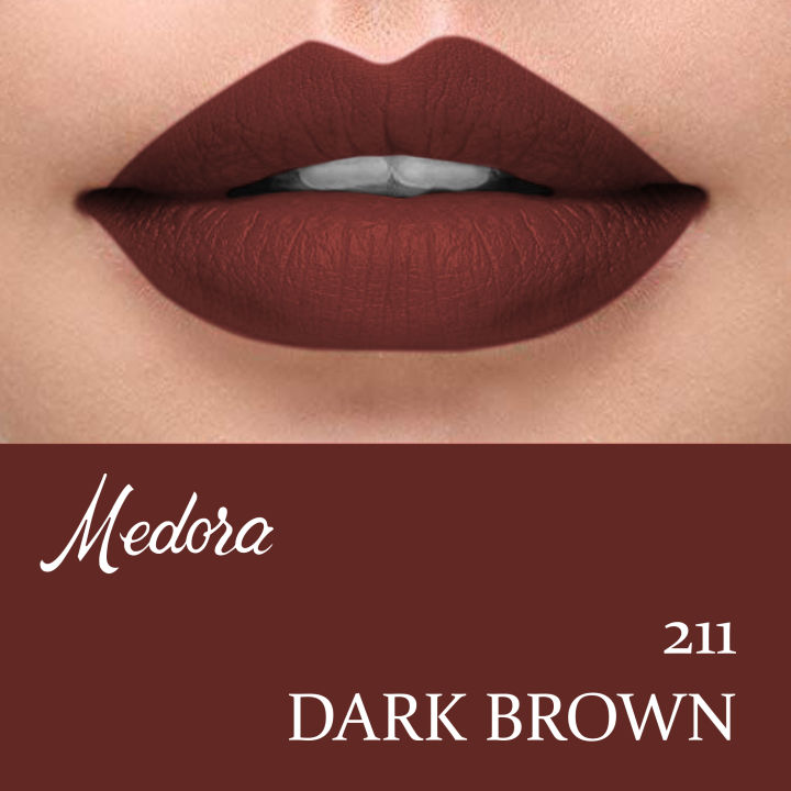 MEDORA%20MATTE%20Lipstick-%20211%20Dark%20Brown%20-%20Image%206