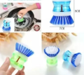 Dishwashing Brush, 3 in 1 Soft Grip Handle Dish Washing Brush (Dish Cleaning Brush) Liquid Dish washing scrub brush kitchen tool refillable pot scrubber dishwasher best gadget. 