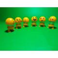 Pack of 6 pieces Mini EMOJI Face Head Shaking Car Dashboard Decoration With Free Double Sided Tape # CHINA. 