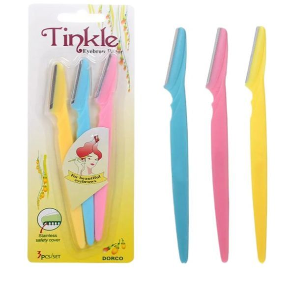 Tinkle Eyebrow Razors - Pack Of 3 | 6 Hair Remover For Women - Body Razor For Shave of Sensitive Skin - Facial Fashion Razor - Eyebrow Razor for women / Girls / Ladies