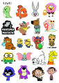 Random Mix Cartoon Sticker Pack (20/40/60/80/100 Pcs) 2 Inch Premium Quality Stickers for Laptop, Bottle, Phone, Scrapbook, Wall, Diary – Perfect for Cartoon Fans, Lovers & Collectors. 