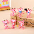 6pcs/set Lovely Pink Panther Action Figure Toys Cute Cartoon 4.5cm Mini PVC Animals Model Collection Kids Gift Toys. 