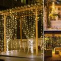 Curtain Jaal LED Fairy Lights Golden Multi 10x10 feet For Room Wall Decoration / Function / Party / Birthday / Wedding. 