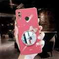 LECOMES for Huawei P20 Lite Back Cover with Bowknot Makeup Mirror Luxury 6D Plating Shiny Phone Case Soft Silicone Square Mobile Cases Pouch for Girls Boys. 