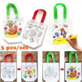 3pcs DIY Graffiti Handbags Kids Cloth Painting Bags With Picture Coloring Drawing Toys. 