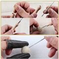 Felting Needles Kits Wool Felting DIY Supplies PIN Felting Needle Tool Set with 18 Felting Needles With Clear Bottle - silver and wood color. 