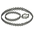 Beingwomen Black Plastic Tattoo Choker Necklace with, Ring & Bracelet for Women/Girls. 