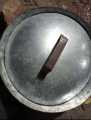 hotel style karahi (kadai) with cover (lid) in white iron (rust free ). 