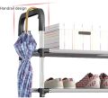 6 Layer Shoe Rack Tier Colored Stainless Steel Stackable Shoes Organizer Storage Stand. 