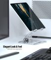 ZAW Adjustable Tablet Stand, Stylish & Ergonomic iPad Pro Holder, Computer Table Accessories, Acrylic iPad Mount, (ZTH-250) Compatible with 12.9 Air Mini 4 3 2, Nexus, Tab (8-13"). 