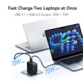 Baseus 140W GaN Fast Charger, EnerFill FH11 (3*USB-C PD + 1*USB-A) Compact Adapter. 
