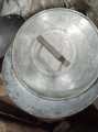 hotel style karahi (kadai) with cover (lid) in white iron (rust free ). 