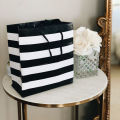 Stripes Kraft Retail Merchandise Party Black White Paper Gift Bag. 
