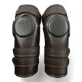 Geoffrey - Knee Guards - Made from 100% Dark Brown Cow Leather with 3 straps - Adults and Unisex. 