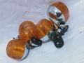 INDICATORS ROUND FOR HONDA CG125 OLD MODEL 4PCS SET PLASTIC (1978-1989) - FALKIN. 