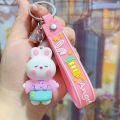 Miffy key chain Cute Cartoon keychain Soft glue key pendant Rabbit pendant doll motorcycle, car key chain. 