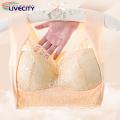 Wireless Bra Comfortable Lace Plus Size Seamless Push Up Padded Sports Bra for Women Anti-snagging Breathable Underwear Breast Support Bra. 