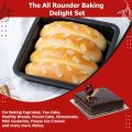 SR_Traders - 9x9 Inch Cake Baking Pan / Mold - Baking Accessories - Non-Stick Square Cake, Pizza, Brownie and Bread Mold - Hard Metal - Oven Friendly. 