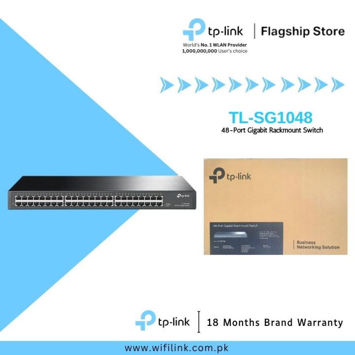 TP-Link Network Gigabit Rackmount Switch TL-SG1048 48-Port Gigabit Switch 10/100/1000 Mbps - 18 Months Brand Warranty