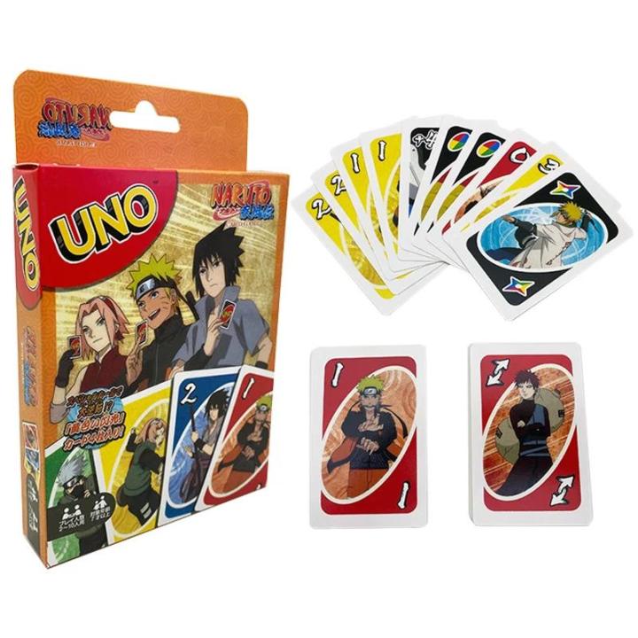 Mattel Games UNO NARUTO Card Game for Family Night Featuring Tv Show Themed Graphics and a Special Rule for 2-10 Players