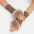 Plush Women gloves Elasticity Knitted Furry Half fingers mittens Fashion gloves for Outdoor Girls Women. 