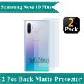 2 Pcs Samsung Galaxy Note 10 Plus Back Matte Protector Soft Skin Sheet Film Protection For Galaxy Note 10 + - Transparent. 