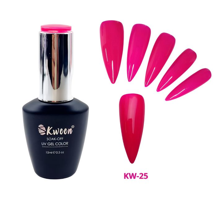 Neon Electric Purple KWEEN UV/LED Gel Nail Polish  ,UV LED Gel Varnish Soak Off Nail Art Gel Polish