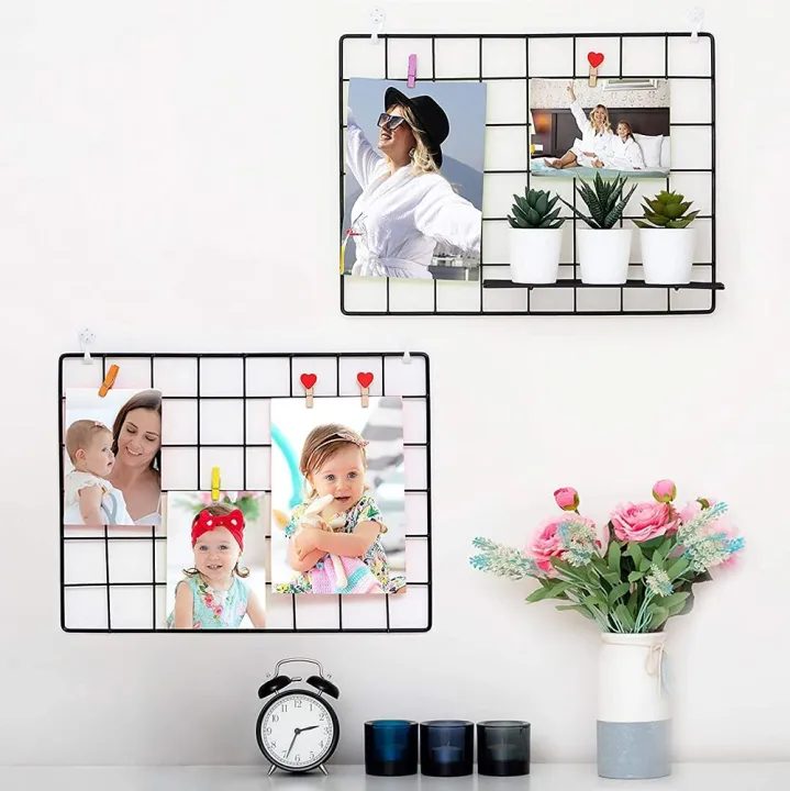 Grid%20Panel,%20Photo%20Wall%20Display,%20Metal%20Mesh%20Wall%20Decor,%20Multi%20functional%20Hanging%20Picture%20Wall,%20DIY,%20Art%20Display,%20-%20Image%206