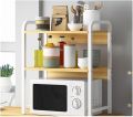 Modern Metal Frame Kitchen Baker's Rack, Utility Storage, 3-Tier Shelf Standing Rack, Microwave Oven Kitchen U-style Storage Holder Stand. 