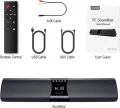 PC Soundbar, 20W Bluetooth Computer Speaker, Wired and Wireless Mini TV Soundbar for Desktop Laptop, Portable Soundbar,USB Powered, 3D Surround Sound, Built-in Microphone, 3.5mm Aux Input & TF, 16". 