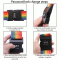Travel Luggage Strap Adjustable Luggage Strap With Safety 3 Digits Password Number Lock Rainbow Color Belt Strap Lock. 