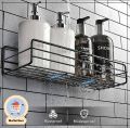 Kitchen Organizer Rack with Hooks - Wall-Mounted Metal Storage Shelf for Spices, Jars, and Utensils. 