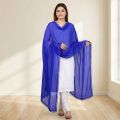 Crinkle Chiffon Dupatta Lightweight Fancy 4 Side Ring Lace Elegant Party Wear for Women & Girls Multiple Colors. 