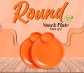 Snacks plate for kids | Round Snack Plate | Round Snack Plate Pack Of 2 Snack Serving Tray, Chips, Cookies, Biscuits Tray, Spaghetti, Noodles Kids Training Plate Fries Plate Noodles Plate Rice Plate Hotel Serving Snakes Plate for Food Stalls.. 