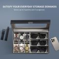 BLACK LEATHER WATCH BOX GIFT SET - 12 SLOT. 