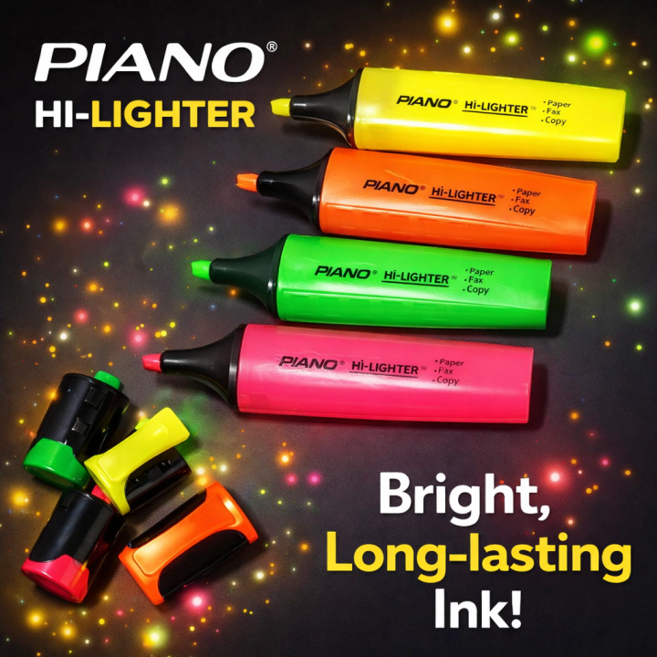 Piano%20Hi-Lighter%20Neon%20Highlighter%20Marker%20%E2%80%93%20Pack%20of%2010%20Pcs%20Multicolor%20%7C%20Chisel%20Tip%20%7C%20Quick%20Dry%20%7C%20Paper,%20Fax%20&%20Copy%20%7C%20Non-Toxic%20Ink%20-%20Image%202