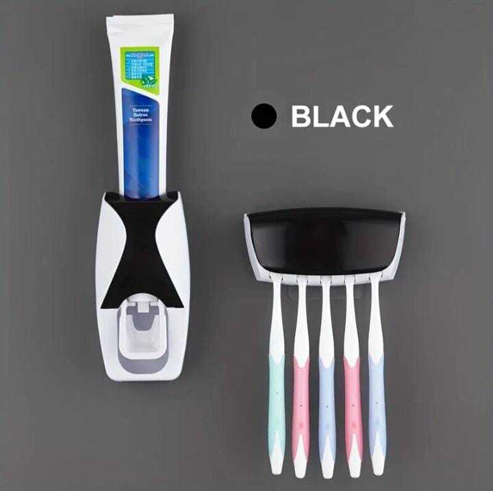 Automatic Toothpaste Dispenser with 5 toothbrush Holder | Wall Mounted ...