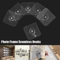 【BestGO】pieping 2/4pcs Non-Trace Photo Frame Hook Seamless Adhesive Hook Waterproof Strong Hole Nail Cross Stitch Wall Painting Hanger. 