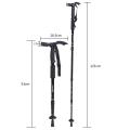 4-Step Adjustable Anti-Shock Telescopic Hiking Walking Stick With Led Flashlights And Battery (Red). 