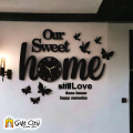Gift City Presents Butterflies, Birds and Our Sweet Home 3D Wooden Wall Clock For Bedroom, Living Room, and Offices. 